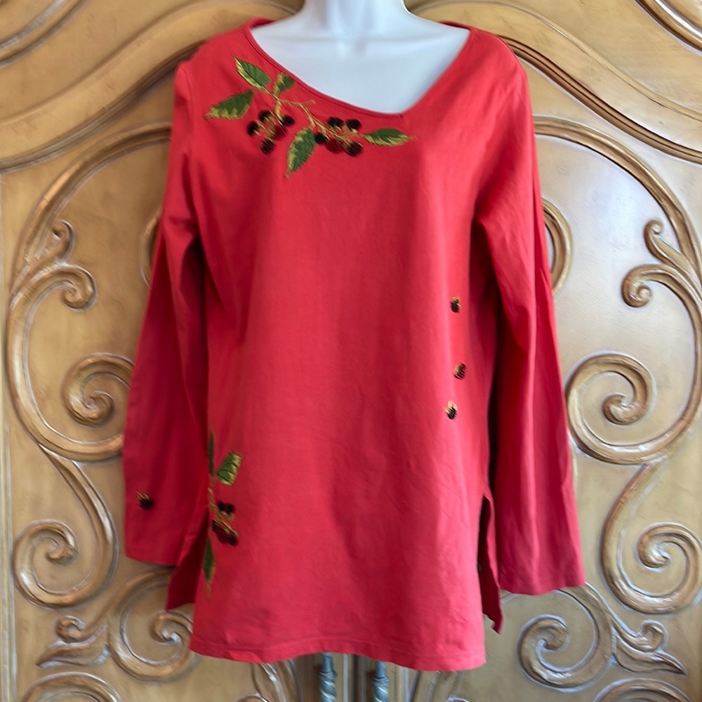 Michael Simon Beaded Blackberry Blouse
